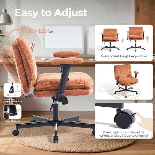 Morkprism Criss Cross Legged Office Chair with Flip-Up Armrests #TOP21