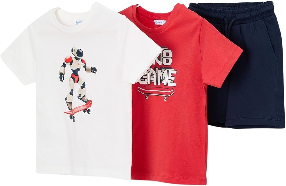 Mayoral Knit Set Robot for Boys Tomato