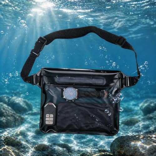 Large Waterproof Phone Pouch Waist Bag, Clear Crossbody Dry Pack miniatura 5
