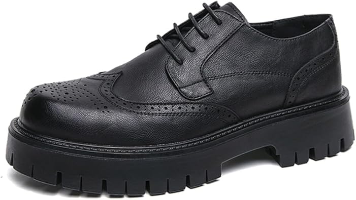 Mens Shoes Thick Bottom Man Formal Footwear Mens Comfort Orthopedic Dress Shoes Fashion Men Sneakers Lace-up Style Leather Male Business Shoes