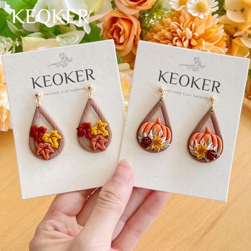 Keoker Fall Polymer Clay Cutters for Polymer Clay Jewelry, 13 Shapes Clay Earring Cutters Fall, Autumn Theme by Keoker - Used condition - Image 5