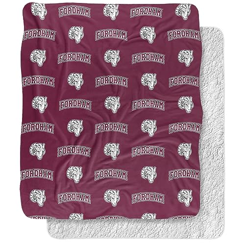 Fordham University Blanket, 50"x60" Logo Pattern, Silky Touch Sherpa Back Super Soft Throw Blanket