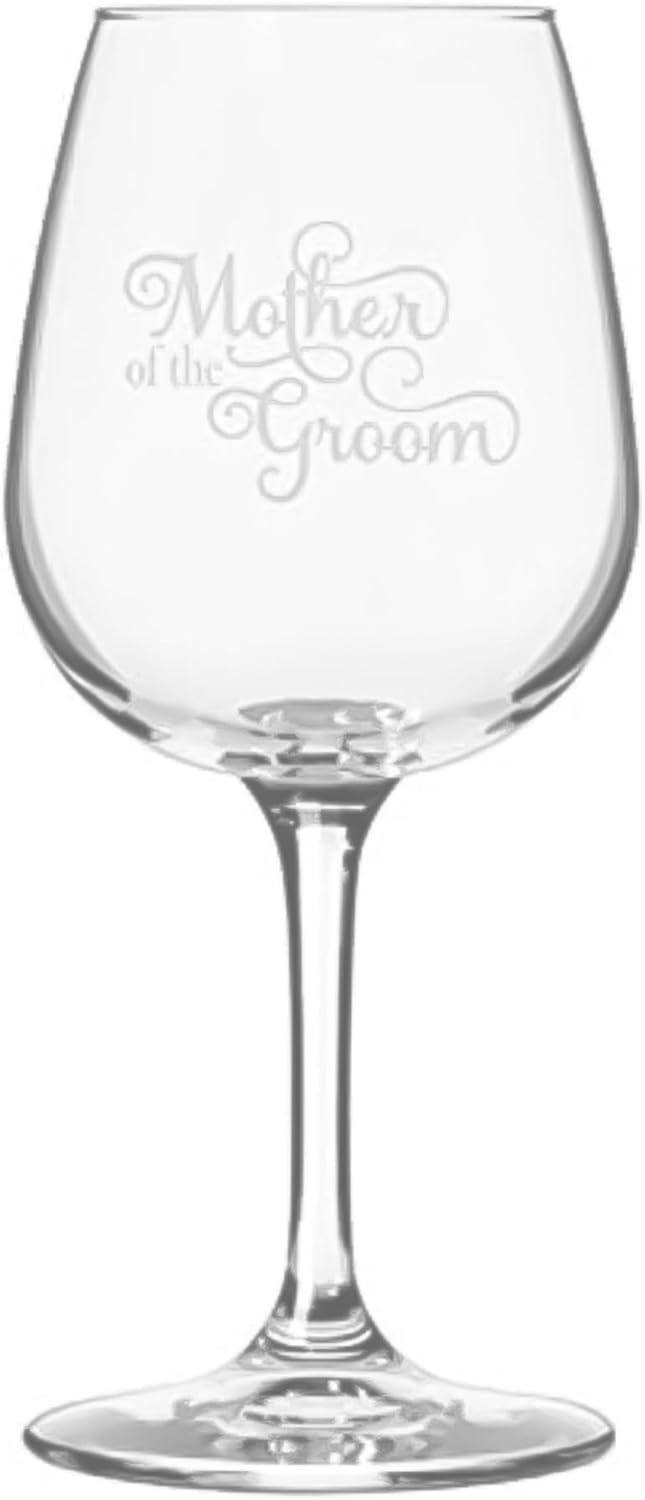 Etched Laser Art Mother Of The Groom Samantha Font Wedding Party Themed 12.75oz All Purpose Wine Glass