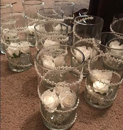 Miniatura 4 de KAOYOO Cadena con cuentas de diamantes de imitación de 10 yardas con plumas de marfil para decoración de bodas, bricolaje, manualidades, costura en