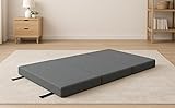 Topdormitorios - Colchón Plegable de Espuma - Tela Premium - Asa y Cierre cómodo - Tela Acualine - Light Grey Gris Claro, 80 X 190 X 10
