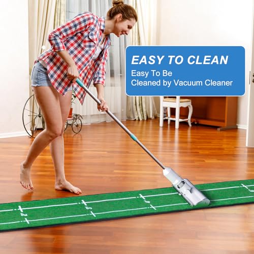 Golf Putting Mat Indoor & Outdoor Professional Practice Putting Green Mat with Distance Marker Anti Slip Backing Golf Accessories Portable Training Matt - Image 4
