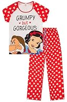Disney Womens Snow White Dwarfs Grumpy But Gorgeous Long Cotton Pyjama Set Ladies PJ's (22-24)