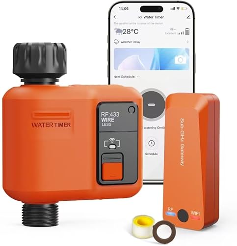 Bild 9 - Smart WLAN Bewässerungscomputer 2 Ausgänge mit 300 Meter RF,WiFi Super-Abdeckung,Bewässerungssystem Garten mit Regenverzögerung, App & Sprachsteuerung,Wasser Zeitschaltuhr Automatischem