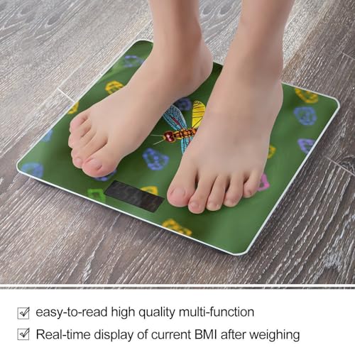 Báscula digital Colorful Dragonfly para baño con vidrio templado miniatura 5