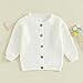 Newborn Baby Girl Boy Cute Long Sleeve Button Up Cardigan Toddler Knit Sweater Infant Fall Winter Clothes (White, 2-3 Years)