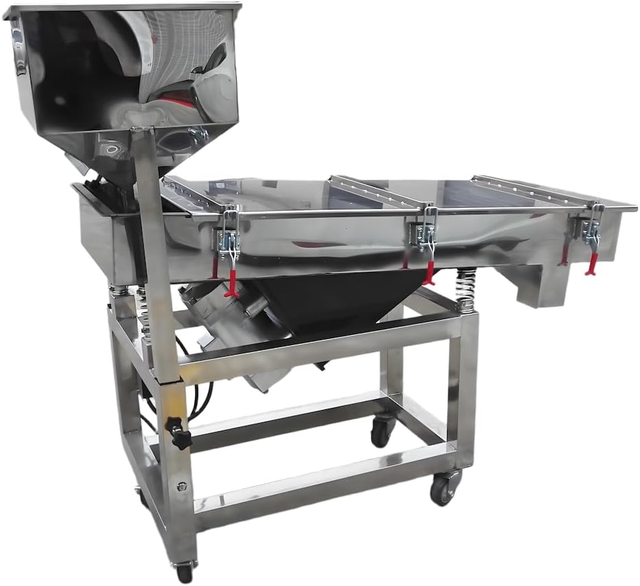 Linear Vibrating Screen Carbon Steel/Stainless Steel Construction For Granules Grading