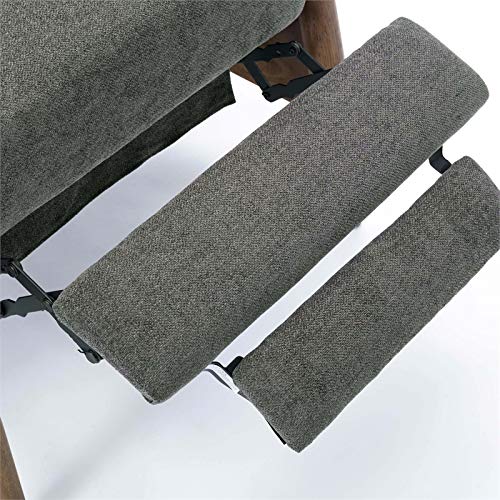 Comfort Pointe Soren Charcoal Polyester Fabric Wood Arm Push Back Recliner #TOP2