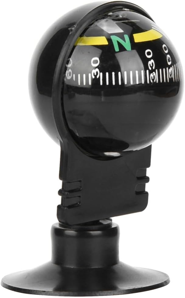 Dashboard Compass – Adjustable Navigation Ball for Outdoor Cars, Trucks & Boats, Portable Direction Indicator with ABS Housing (58x32mm/2.28x1.26in)‌