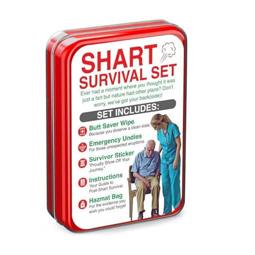Sharting Survival Kit Novelty Emergencys Fart Shart Survival Kit Funny Sharting Survivals Prank Set Prank Gag Gift Set for Husband Men Friends Adults Birthday Christmas April Fools Day New Year