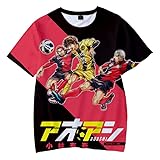 Ao Ashi Anime Gráfico Camiseta de Manga Corta - Casual Camisa Moda Manga Corta Suelta T-Shirt