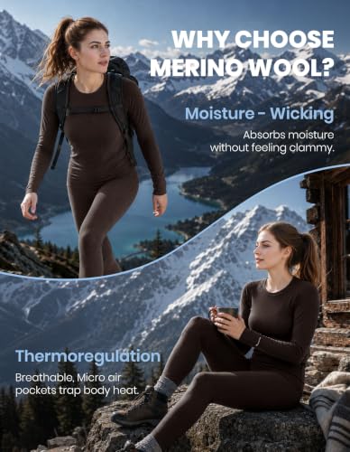 Image of Iguana Womens 100% Merino Wool Base Layer Set Active Thermals