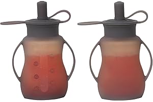 2 Pack Reusable Squeeze Pouches: Organic Homemade Baby Food, Streamlined Snacking for Toddlers