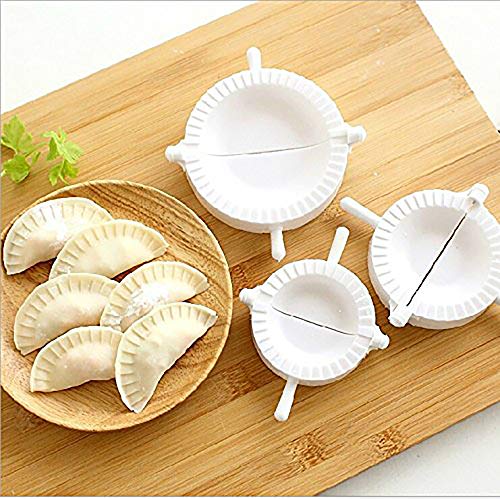 Nicedeal Moules à Chaussons Boulette Maker Moules à Raviolis Ravioli Turnover Set Accessoire De Cuisine Super Pratique De Cuisine Boulette Outils Appareil DIY Jiaozi Moule De Cuisine Gadgets Balnc