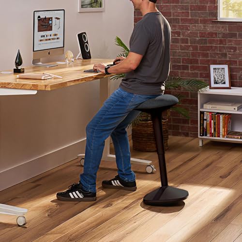 Image of UPLIFT DESK Engage Stool - Active Stool with 360 Motion, Adjustable Height Standing Desk Stool from 21.8''-31.4'', Ergonomic Anti-Slip Office Chair Alternative (Graphite)