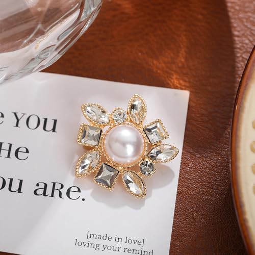 Image of Unique Sparkling Shawl Brooch Pins for Women - Personalized Stylish Pattern Design Jewelry Brooch for Sweaters Accessory for Women's Cardigan & Party Outfits