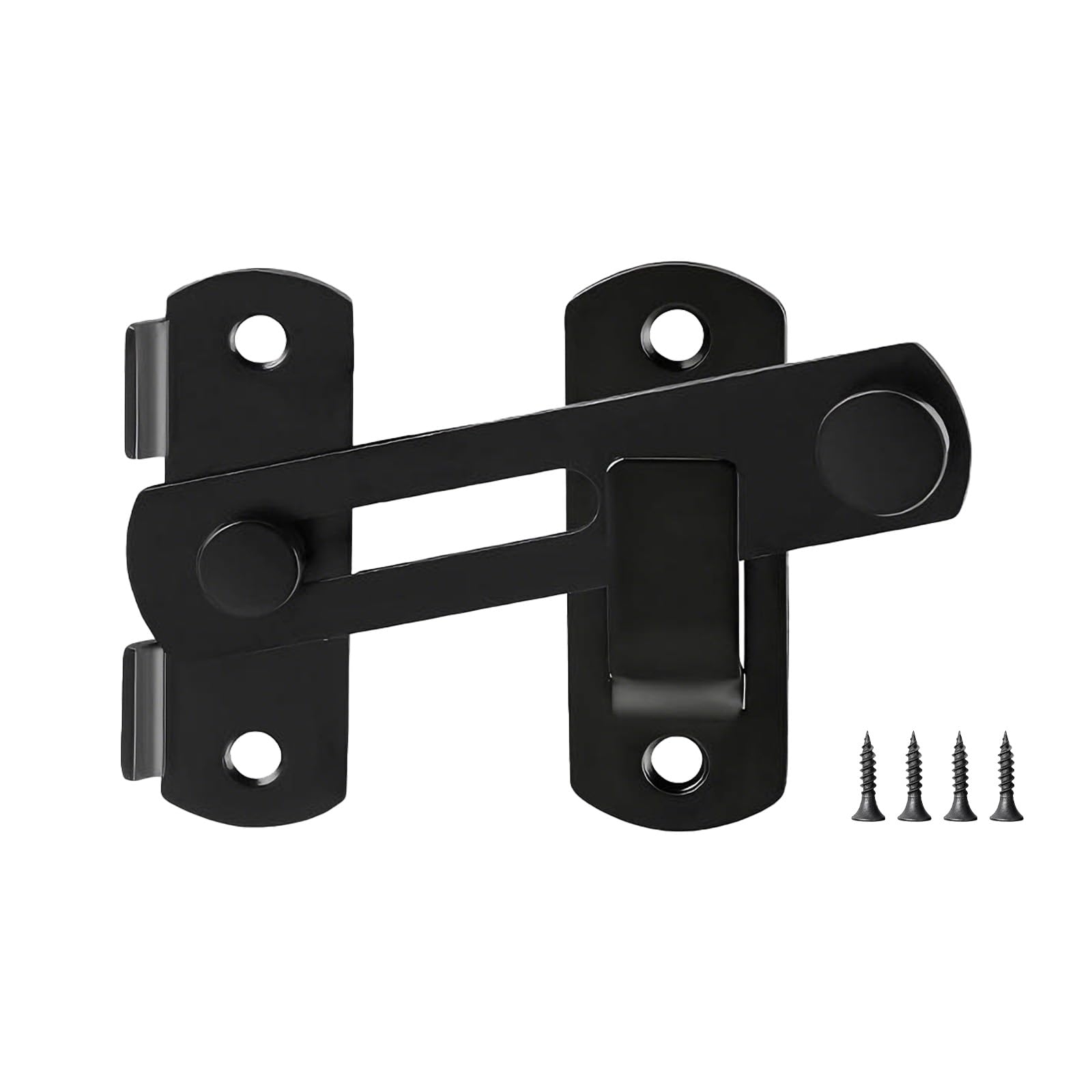 Thicker Gate Lock Black Door Latch, Gate Bolts for Wooden Gates, Small Door Bolts Black, Durable Sliding Door Bolt for Wooden Gates and Internal Doors, 180° Stainless Steel Lock with 2.5MM Thickness