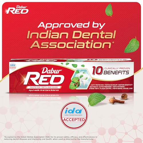 Image of Dabur Red Paste - India's No.1 Ayurvedic Paste, Plaque Removal, Toothache, Yellow Teeth And Bad Breath- 400gm (200gm*2)