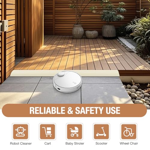 Floor Transition Strip Self Adhesive Vinyl Door Threshold for Doorways Carpet Edging Trim Overlap Edge Reducer for Laminate Floor, Carpet, Tile (Beige Wood Grain, 2/5" to 3/5", 3.3Ft) by Heonay - Image 2
