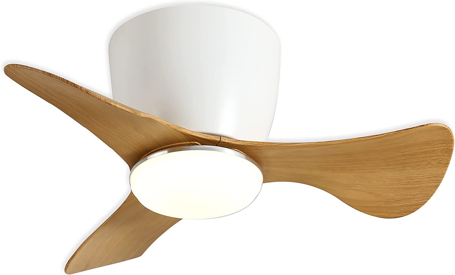 Mini Lampada Ventilatore da Soffitto Piccolo con Luce 3 Pale Reversibili, Ventilatore da Soffitto a Basso Profilo con Luci Telecomando per Cucina Camera da Letto Sala da Pranzo