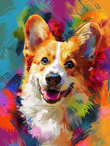 Peinture par numéro adulte 50x70cm chien kit complet sans cadre