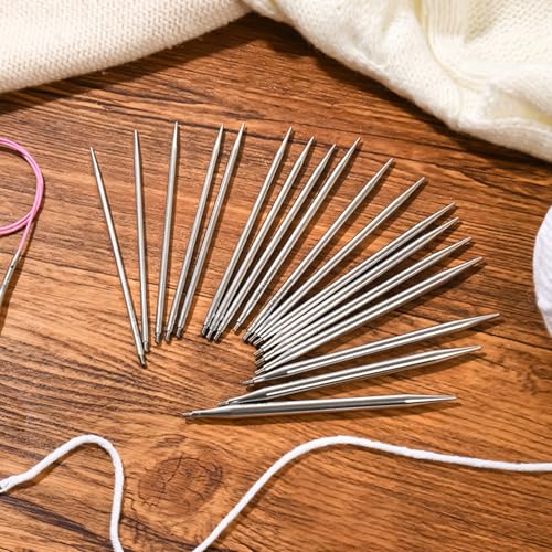 Aguja de tejer extraíble de acero inoxidable resistente de 10 cm para mantas artesanales 4
