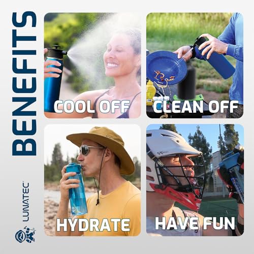 Botella de Agua Pulverizadora Aislada Lunatec® - Mister personal presurizado, ducha de campamento y botella deportiva todo en uno sin BPA miniatura 3