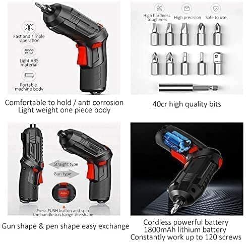 HETVIN Electric Screwdriver and Bit Set with Sockets – Rechargeable Cordless Power Drill for Home Improvement, Furniture Assembly, Computer Repair, and Small Projects ((47 in 1)) 4
