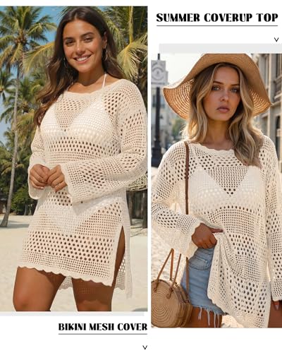 Image of CoCozy Swimsuit Coverup for Women, Crochet Bikini Beach Cover Up