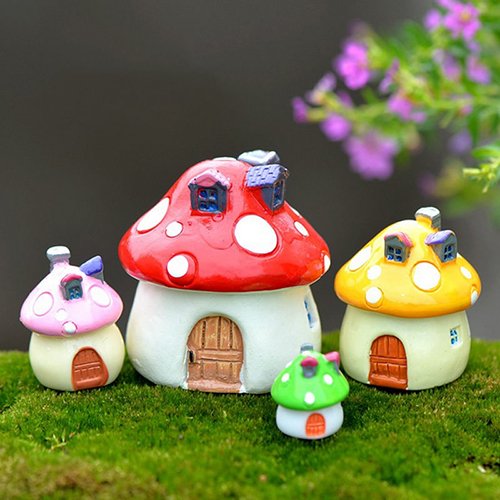 Gemini_mall Pilzhaus-Miniatur für Feengarten oder als Dekor für die Wohnung, für Pflanzentöpfe, Puppenhaus etc., gelb, M( 3.4*3*3cm