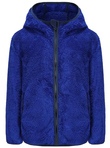 Image of Girl's Jacket Kids Full Zip Ultra Soft Sherpa Fleece Hoodie Sweatshirt