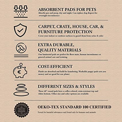 Image of EZwhelp Reusable Dog Pee Pad, Waterproof Mat for Dogs and Puppies, 41 inchx41 inch w / Grommets