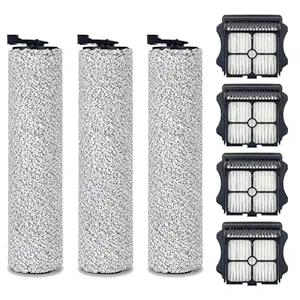 Replacement Soft Roller Brushes Compatible with Tineco iFloor 3/ Floor One S3 Cordless Wet Dry Vacuum Cleaner Replace Accessory Kit (3 Roller Brushes + 4 Filters)