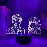 Lampada da notte 3D Lampada da illusione Anime Lampada 3D da anime Arancione per arredamento camera da letto Luce notturna Regalo di compleanno Manga Arancione Luce notturna a LED 7 colori