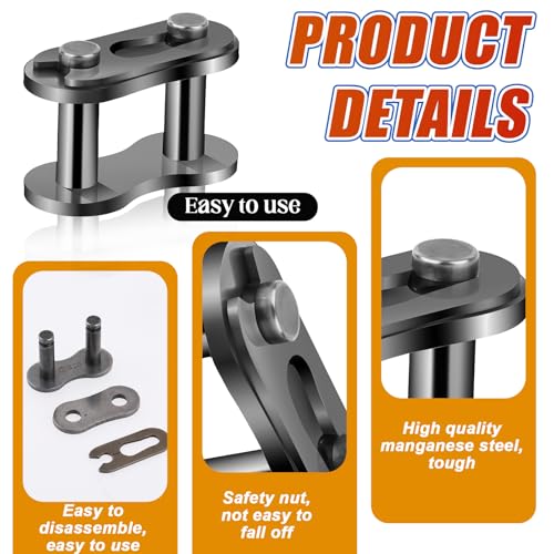 Image of 8 Pcs 420 Chain Master Roller Connector Links Chain Master Link Motorcycle Pocket Bike Chain Cross Master Link Connector Replacement Dirt Bike Motorcycle Parts Mini Bike Go Kart Parts
