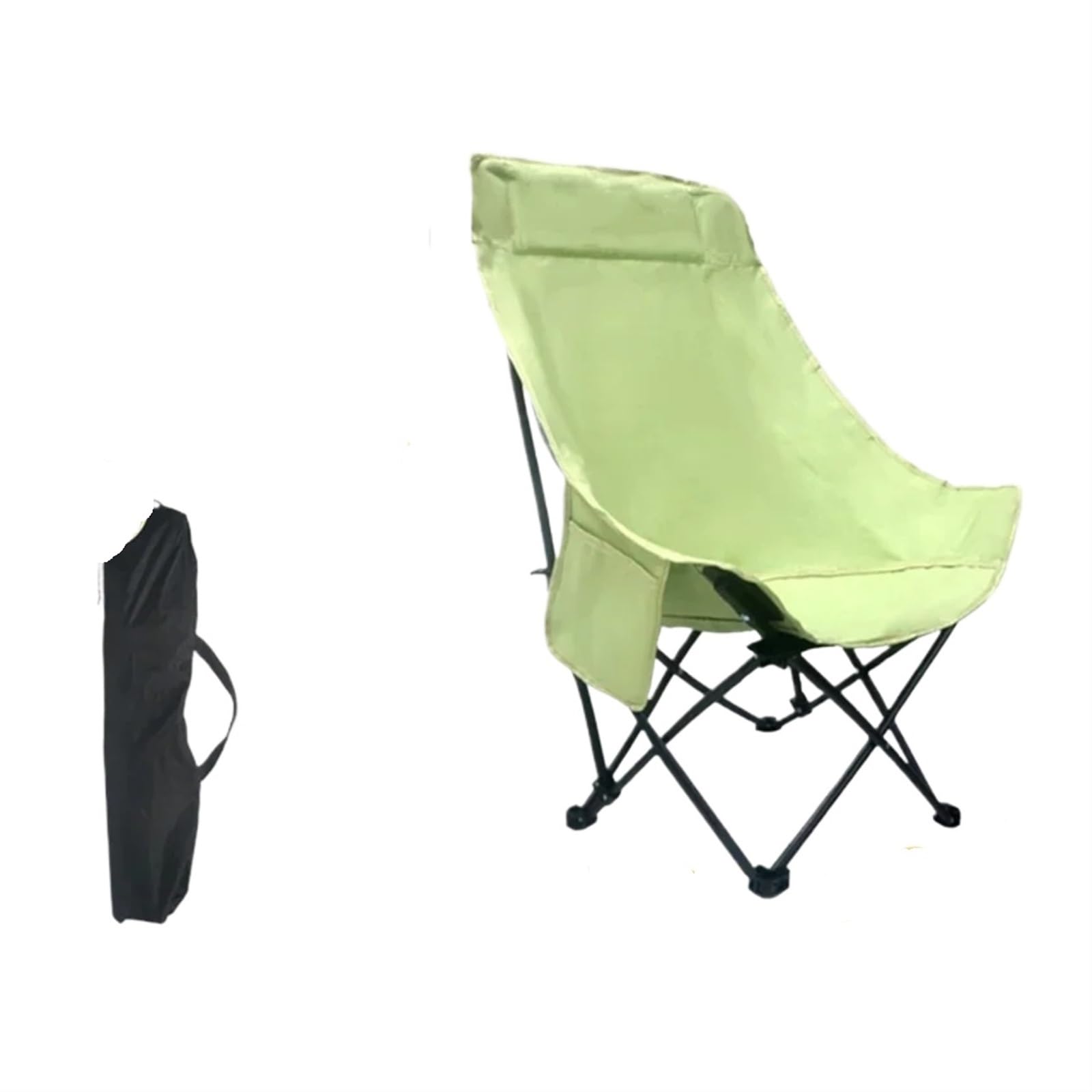 Camping Stool, Camping Stool Outdoor Folding Chair Portable Moon Recliner Chairs Foldings(Green)