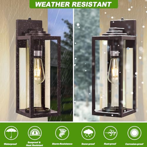 Image of FILIYANO Large Dusk to Dawn Outdoor Wall Lights, Oil Rubbed Bronze, 2 Pack