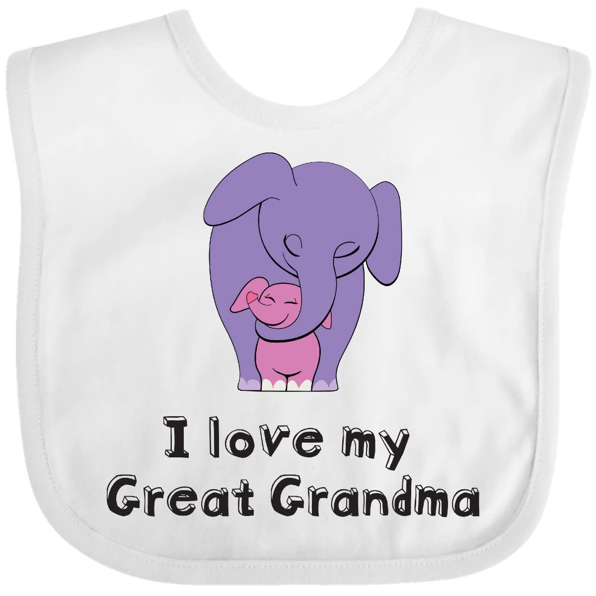 inktastic I Love My Great Grandma Elephant Baby Bib White 26d60