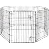 Amazon Basics Laufgehege für Hunde und andere Haustiere, faltbar, Metall, mit Tür, 76 cm, Schwarz