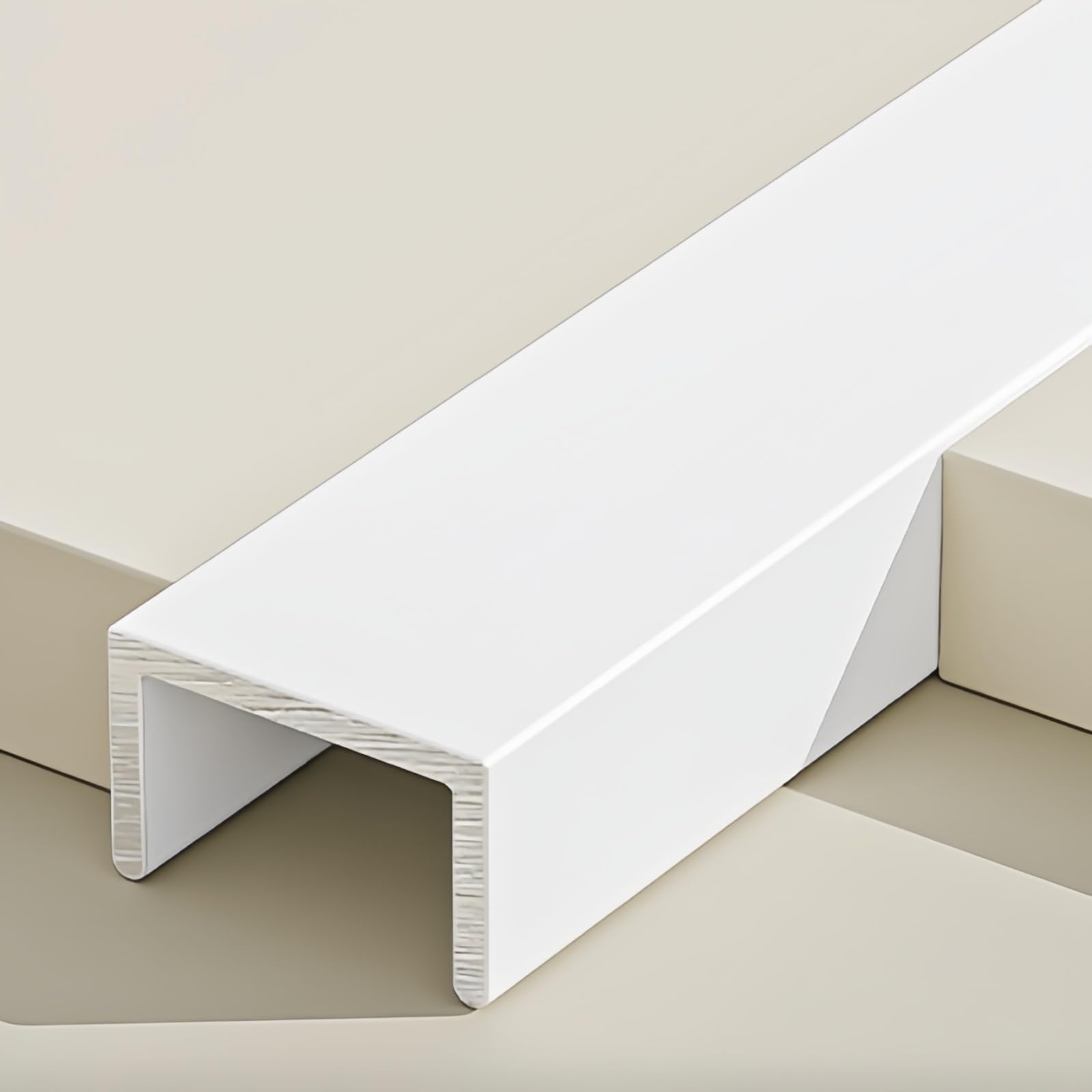 Coayuou Edge Protection Aluminium U Profile 100cm* 3 Pcs Metal Edging Strip Tile Edging Trim Perfect For Home Renovation Easy Installation For Sharp Edges On Tiles, Laminate & More(White,50mm)