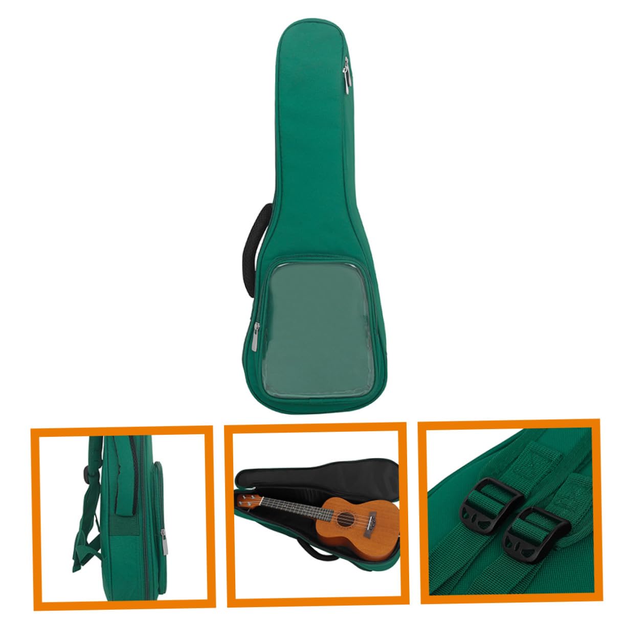 Sac de Transport Ukulélé Oxford avec Poche Latérale Transparente et Protection Rembourrée Sac de Rangement Étanche pour Instrument de Musique