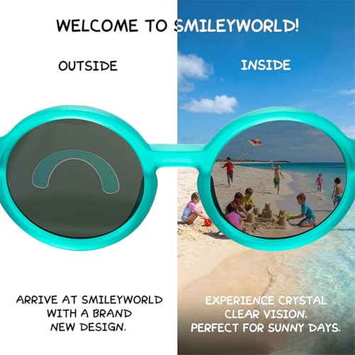 Image of SMILEYWORLD Baby Sunglasses with Strap UV400 Protection Sunglasses for Toddler, Flexible Unbreakable Silicone Frame