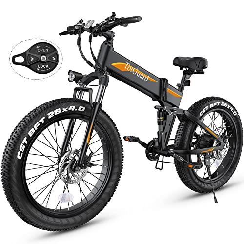 Wooken 26' x4.0 Fat Tire Electric Bike, Folding Electirc Bike for Mountain Commuter, Peak 1000W...