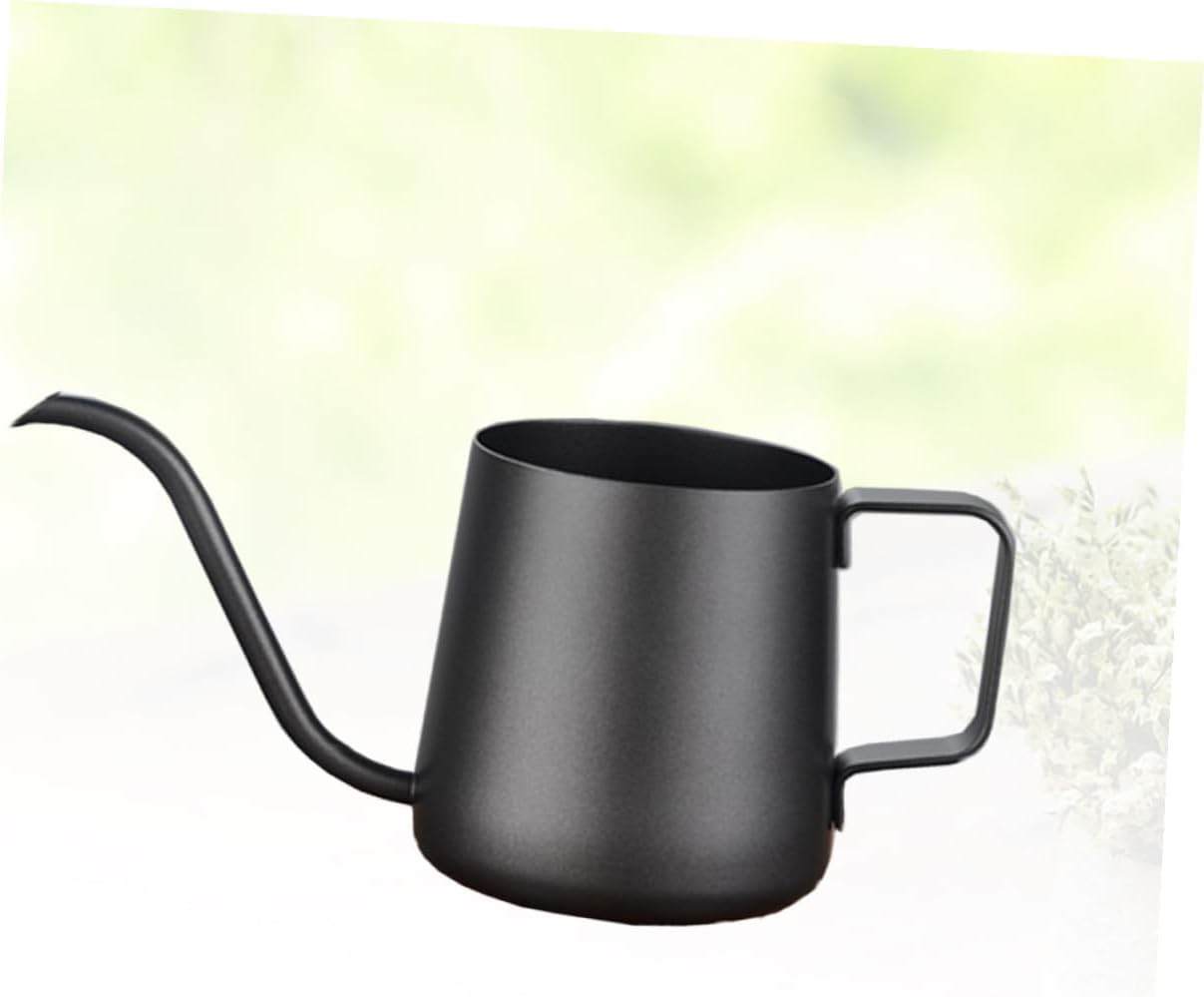 Stainless Steel Coffee Kettle Long Narrow Mouth Pour-over Pot for Home Shop Handmade Black Finish Rust-resistant Coffee Can for Precise Brewing