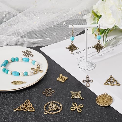 SUNNYCLUE 1 Box 20Pcs 10 Styles Celtic Knot Charm Antique Bronze Alloy Trinity Knot Charm for Jewelry Making DIY Necklace Bracelet Earring - Image 4