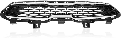 GRAND ORANGE Parrilla superior delantera con ribete cromado compatible con Kia Forte 2019 2020 86350M7010 86350M6000